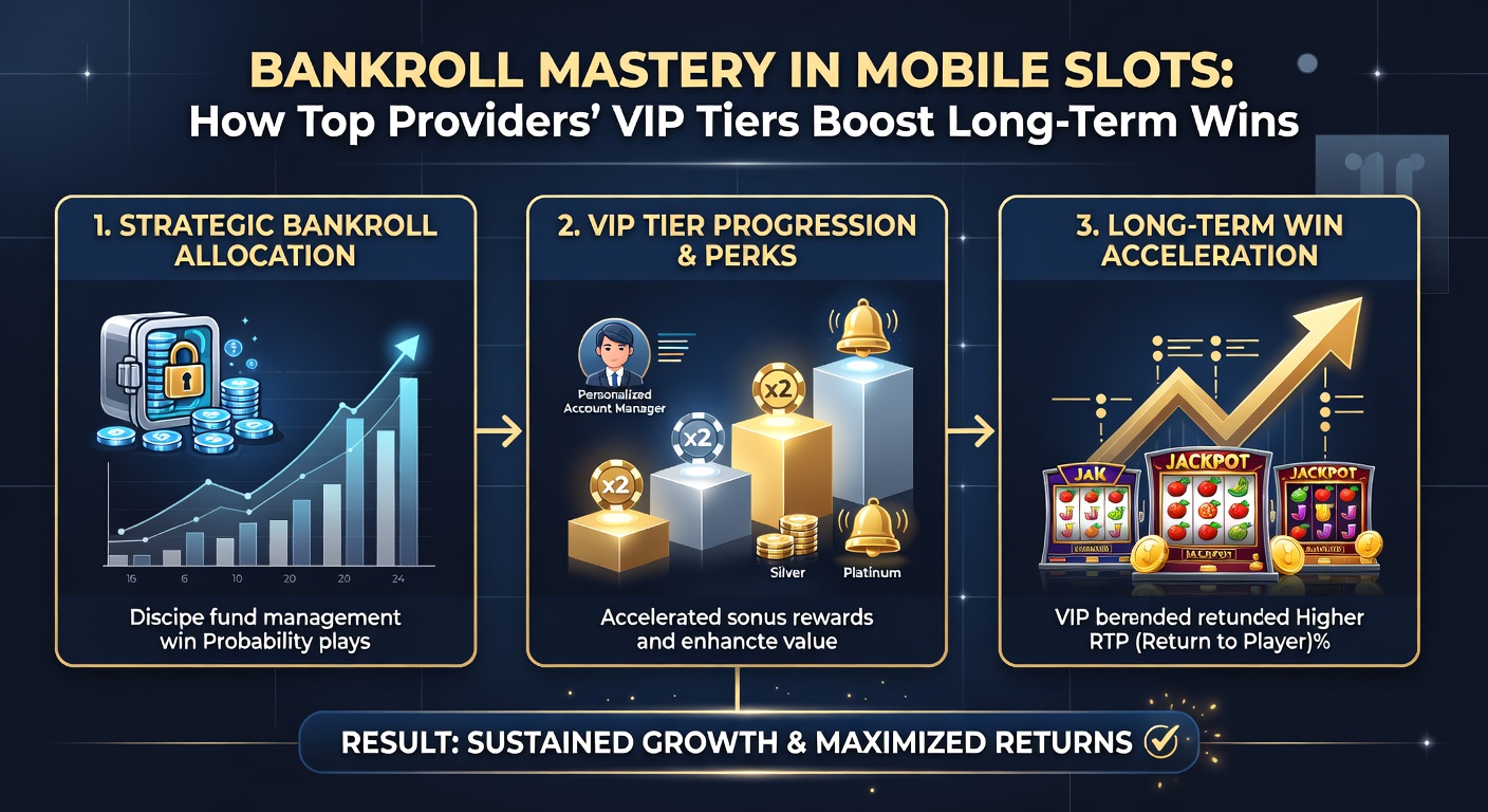 Detaillierte Infografik zu VIP-Stufen mit Bankroll-Wachstumskurven und Provider-Logos auf einem modernen Tablet-Display